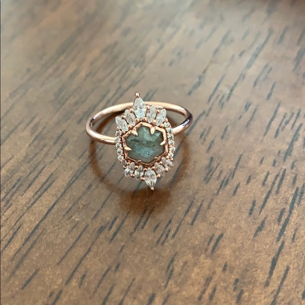 Rose Gold Melanie Auld Labradorite Medina Ring
